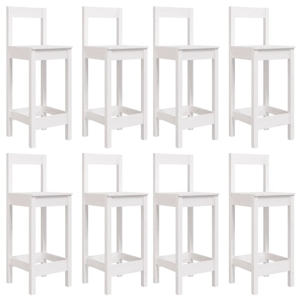 vidaXL 9 Piece Garden Bar Set White Solid Wood Pine