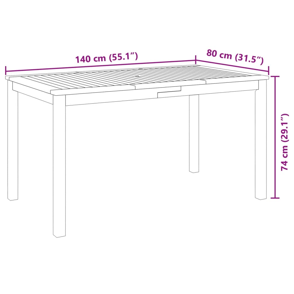 vidaXL 5 Piece Garden Dining Set Solid Wood Acacia