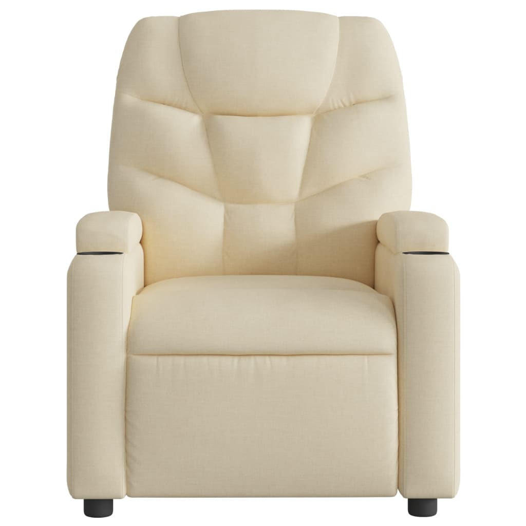 vidaXL Massage Recliner Chair Cream Fabric