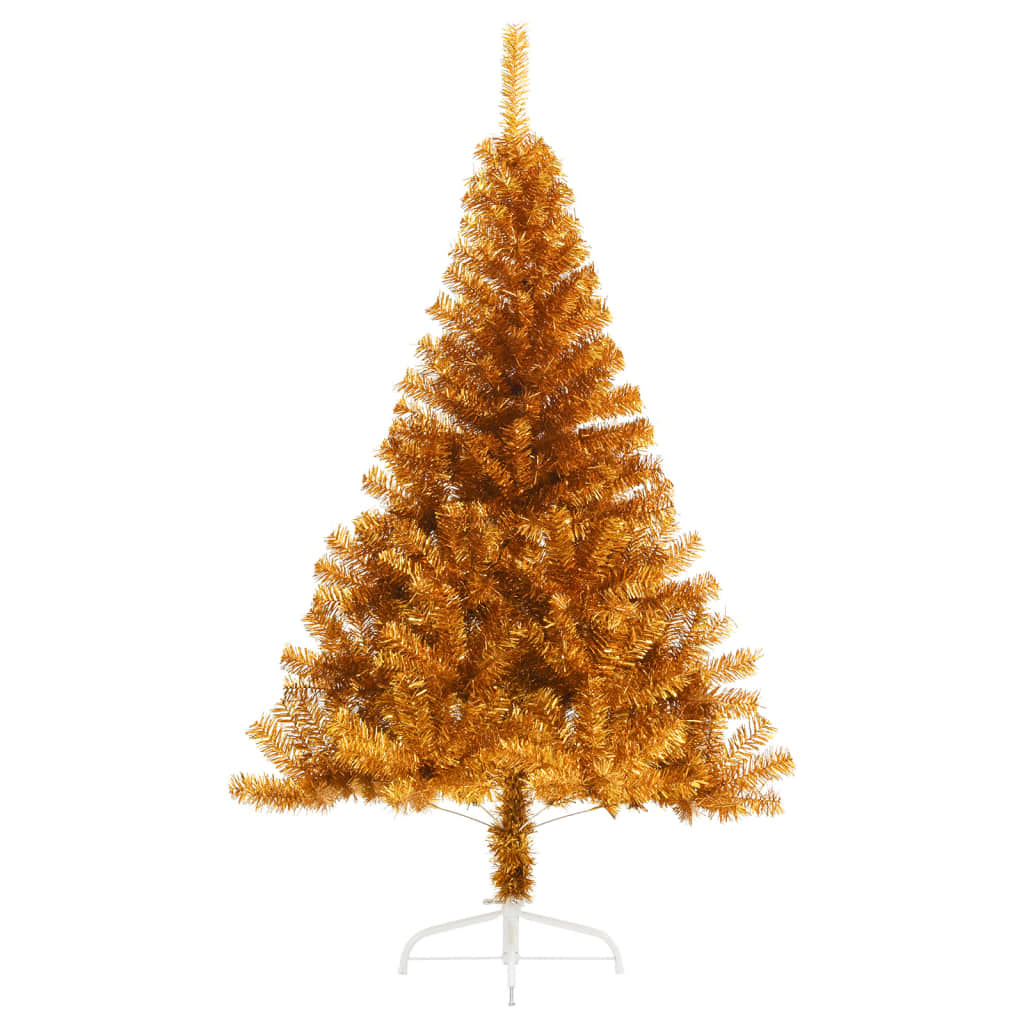 vidaXL Artificial Half Christmas Tree with Stand Gold 150 cm PVC ...