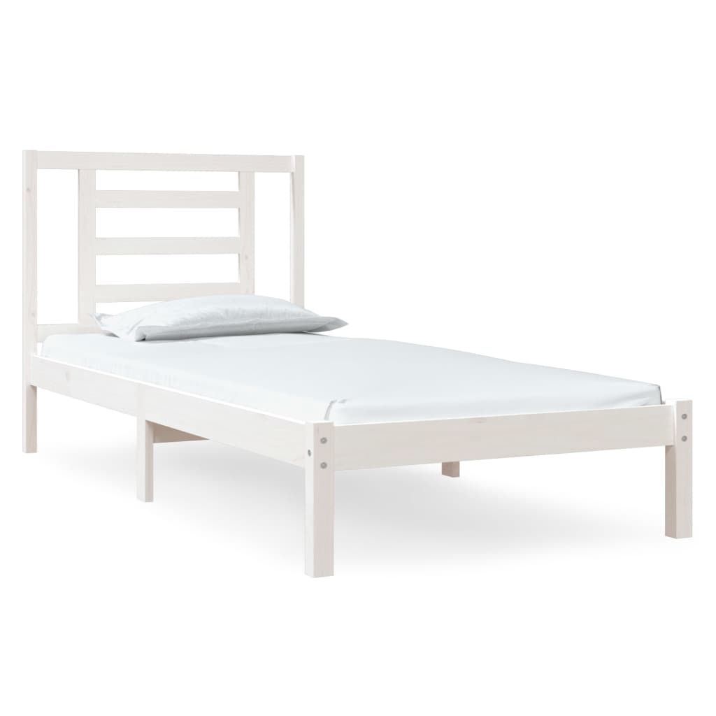 vidaXL Bed Frame without Mattress White 90x190 cm Single Solid Wood Pine