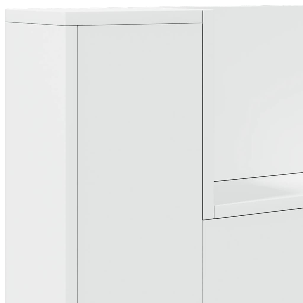 vidaXL Headboard Cabinet with LED White 100x16.5x103.5 cm