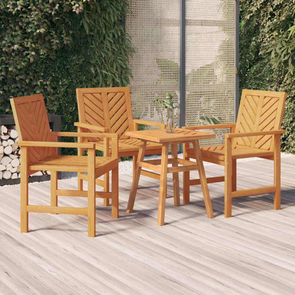 vidaXL Garden Dining Chairs 3 pcs Solid Wood Acacia