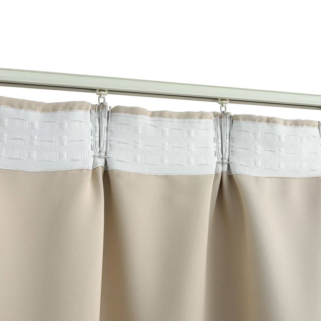 vidaXL Blackout Curtain with Hooks Beige 290x245 cm