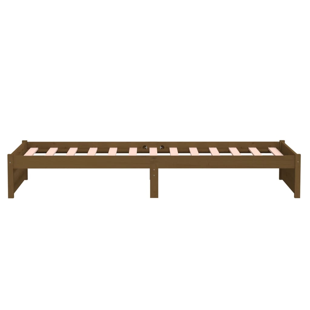 vidaXL Bed Frame without Mattress Honey Brown Solid Wood 90x190 cm Single