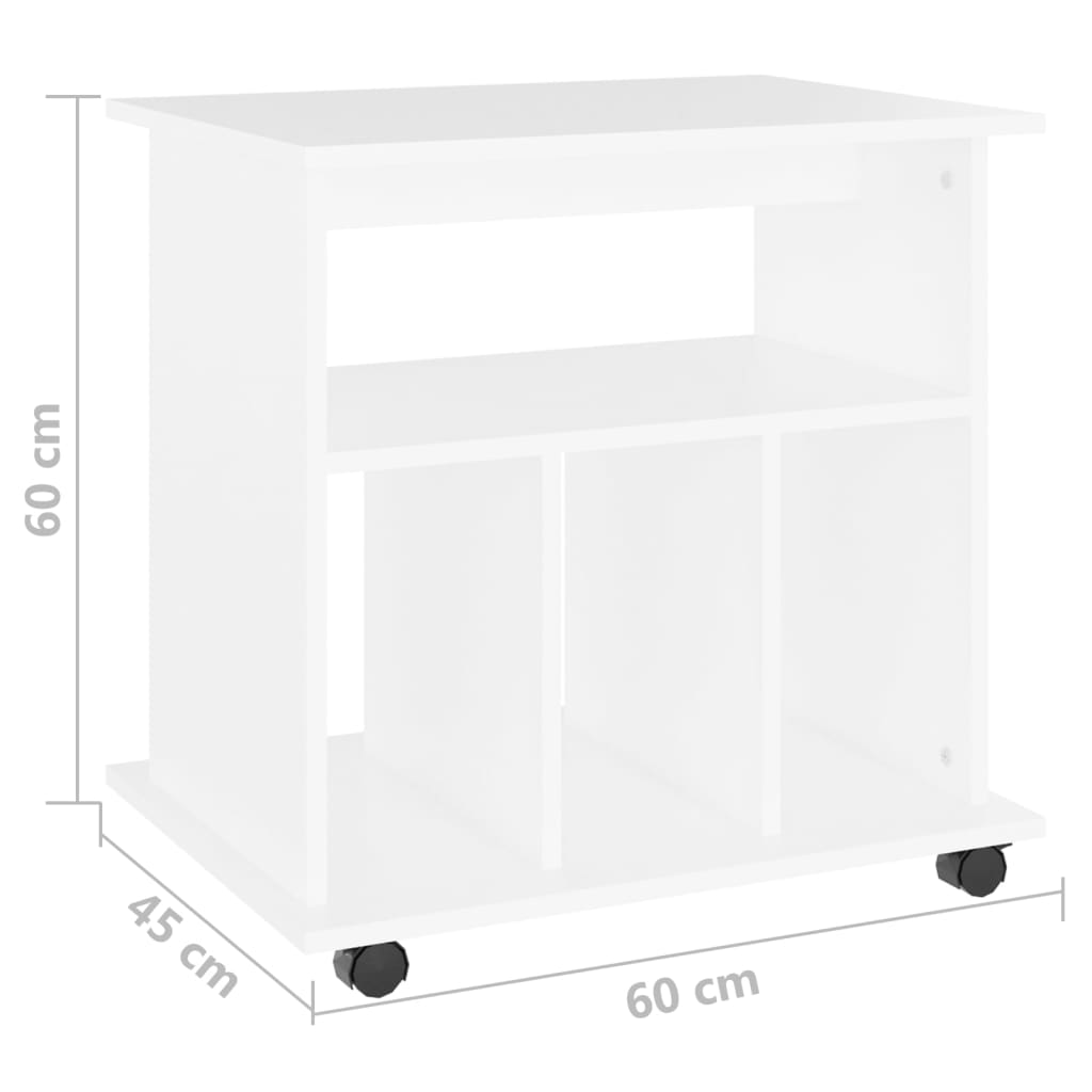 vidaXL Rolling Cabinet White 60x45x60 cm Engineered Wood