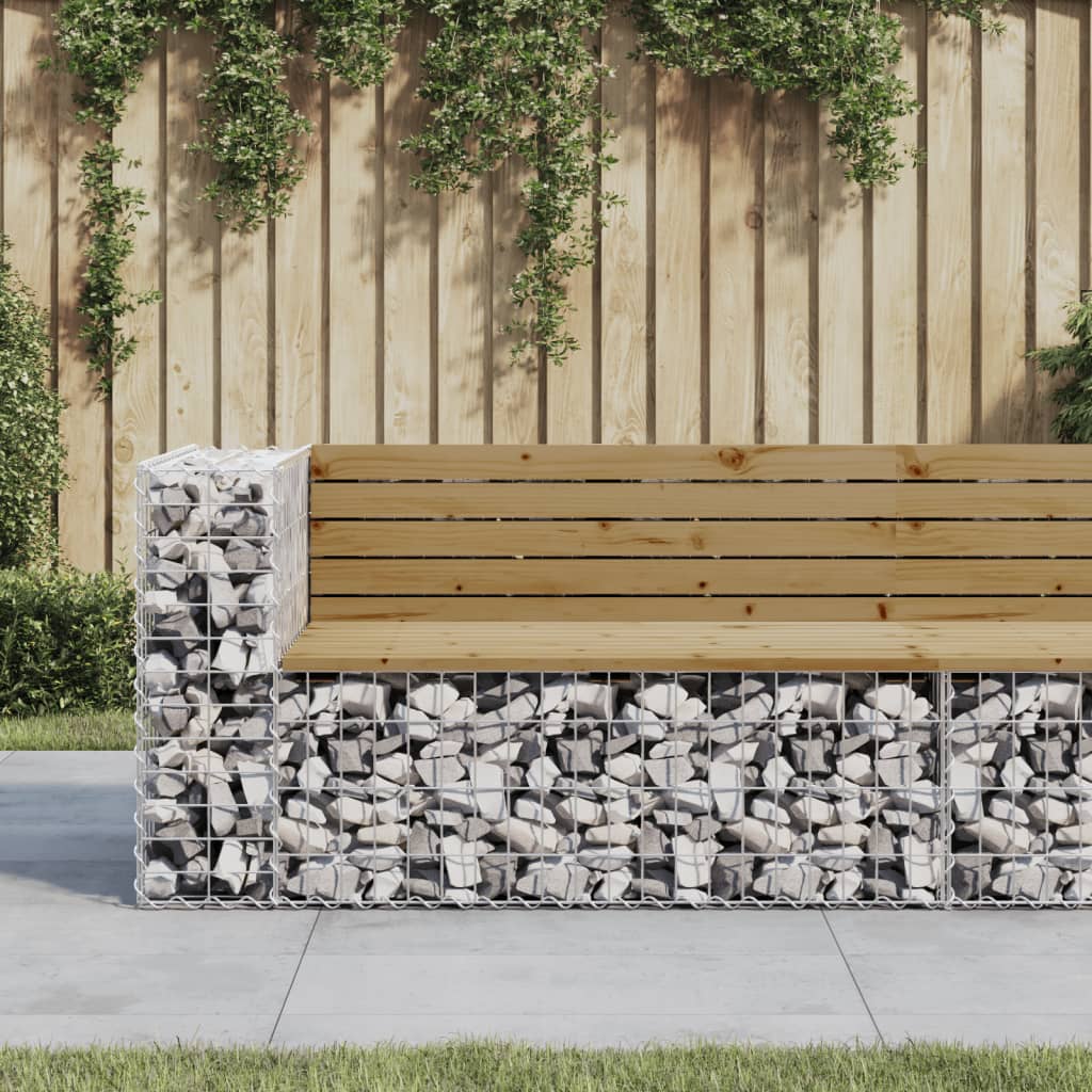 vidaXL Garden Bench Gabion Design 122x71x65.5 cm Impregnated Wood Pine