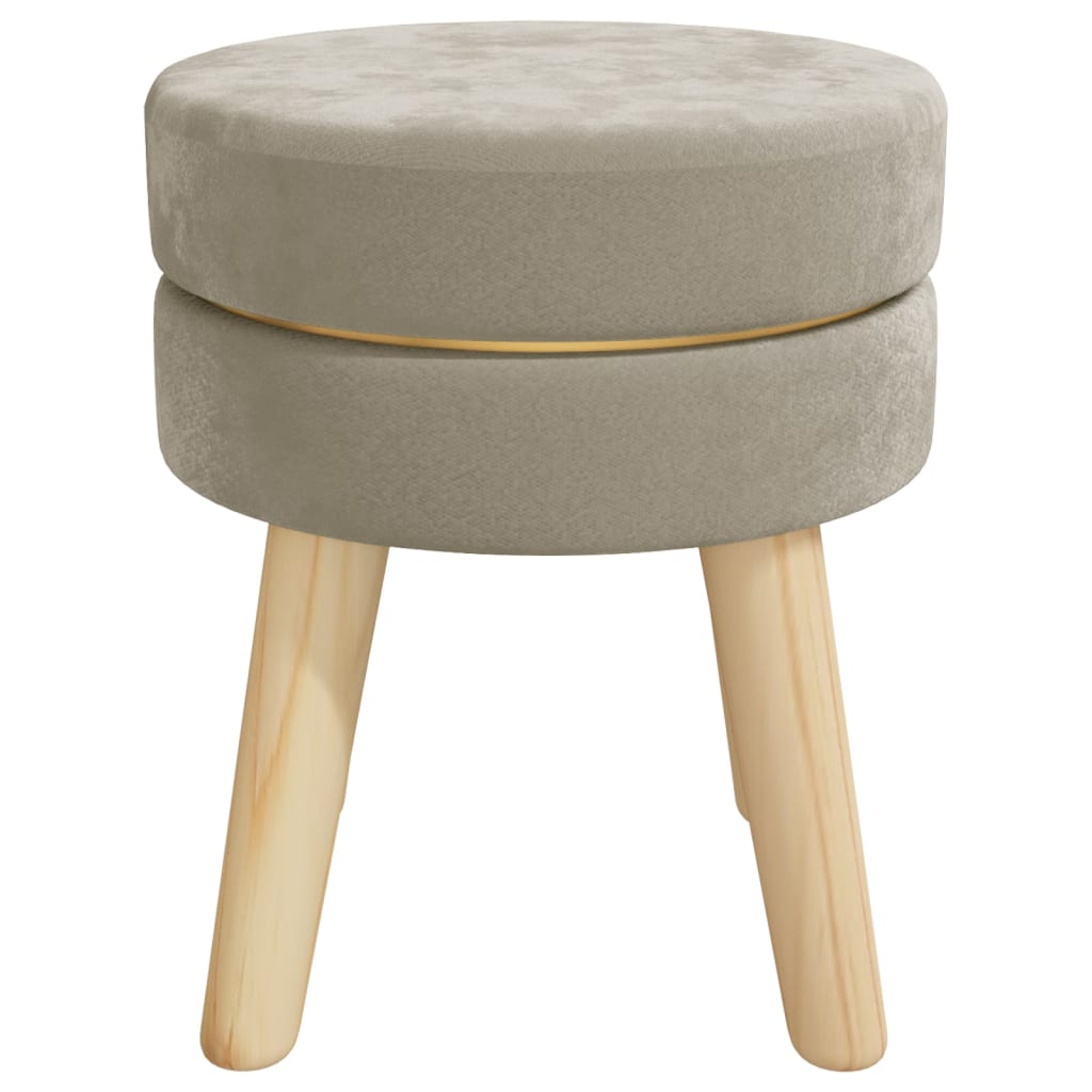 vidaXL Round Hocker Dark Grey Velvet