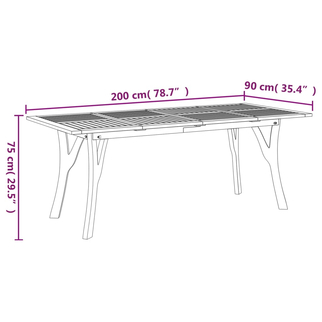 vidaXL 7 Piece Garden Dining Set Solid Wood Acacia