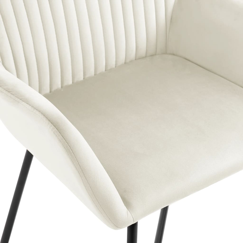 vidaXL Dining Chairs 4 pcs Cream Velvet