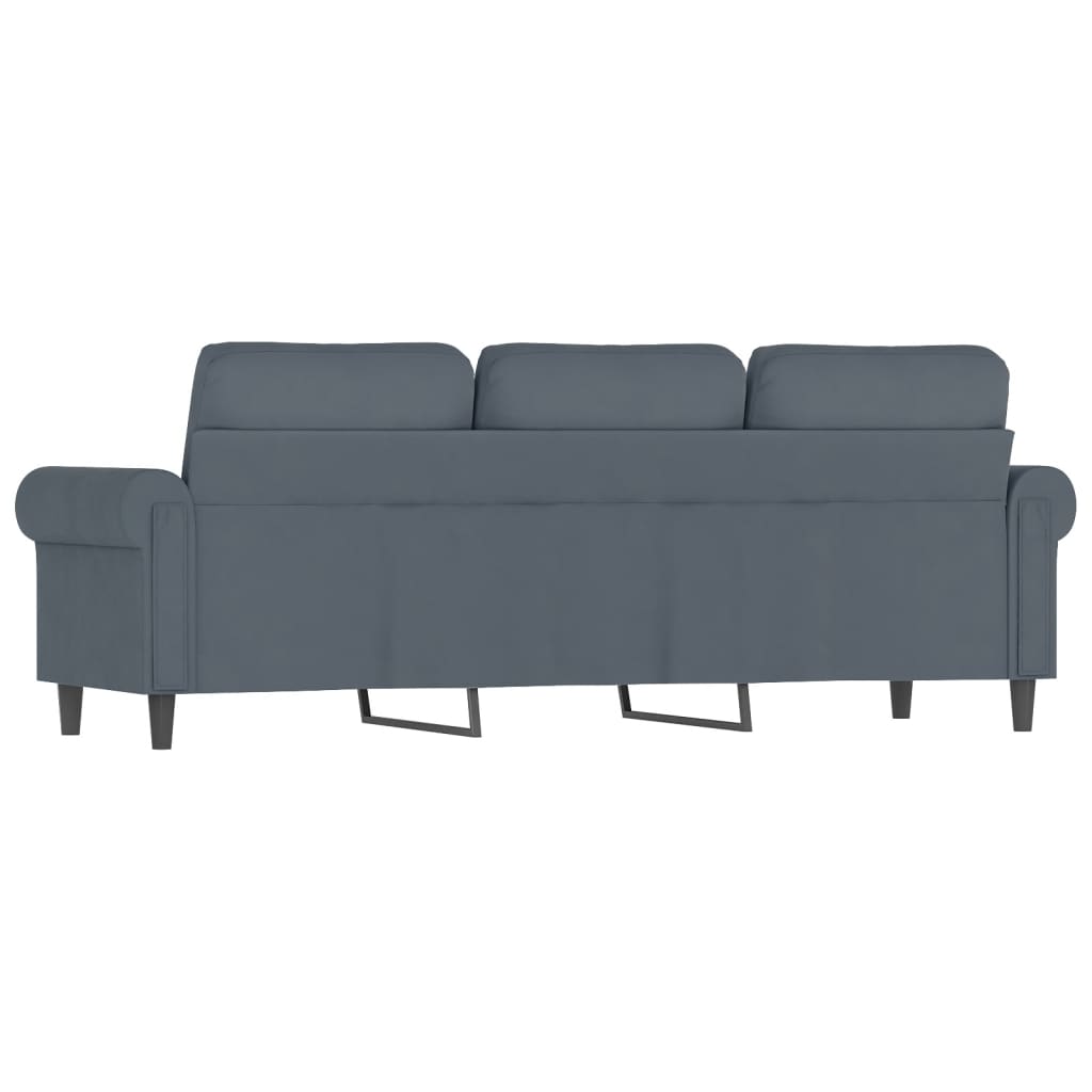 vidaXL 3-Seater Sofa Dark Grey 180 cm Velvet