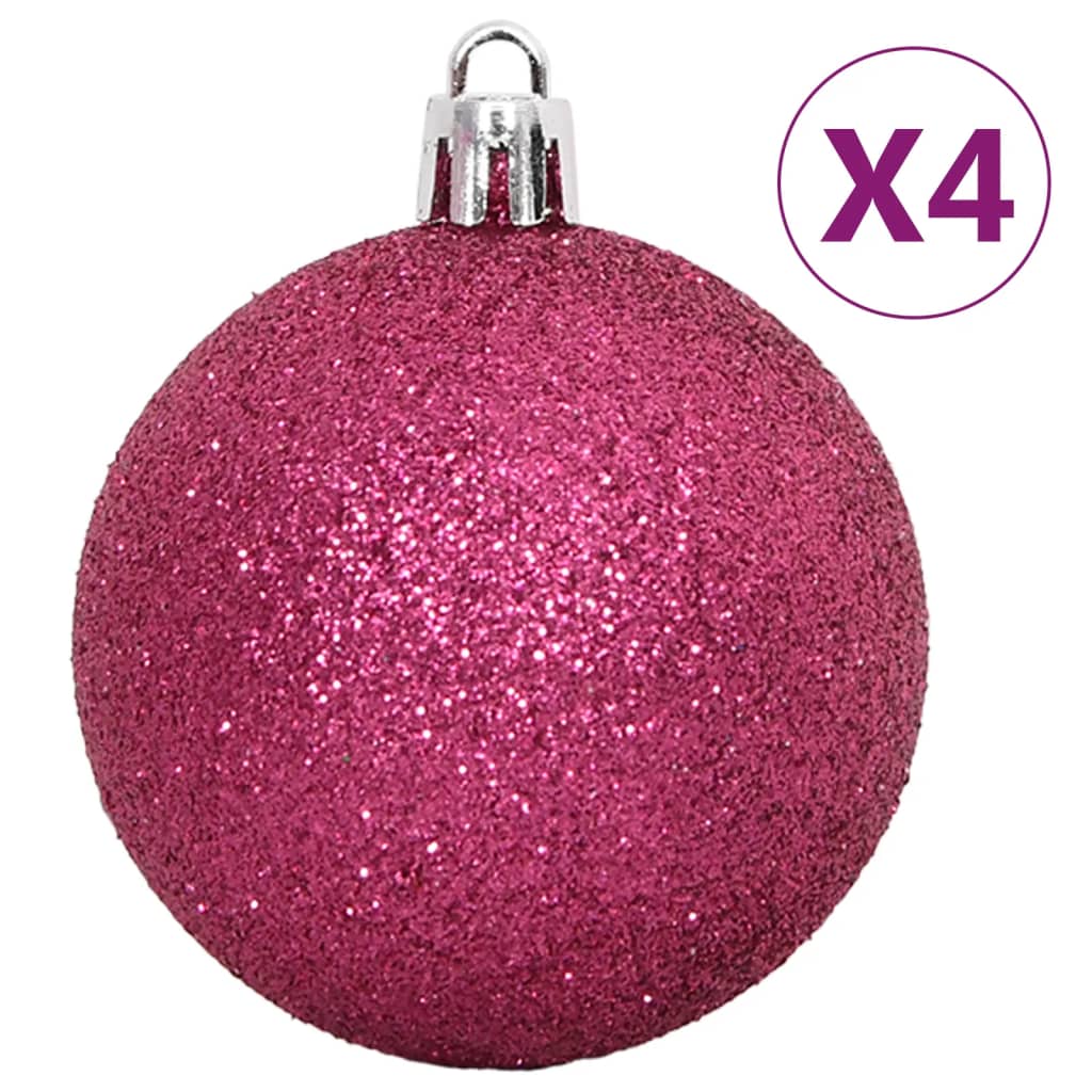 vidaXL 108 Piece Christmas Bauble Set White and Pink