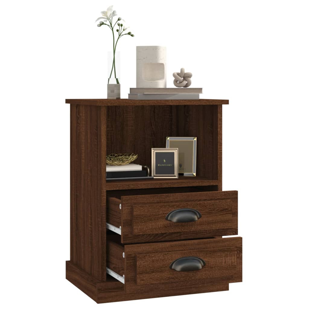 vidaXL Bedside Cabinets 2 pcs Brown Oak 43x36x60 cm