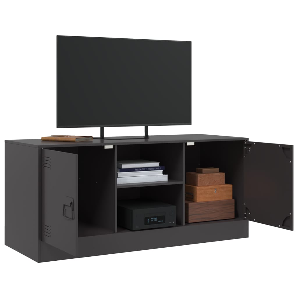 vidaXL TV Cabinet Black 99x39x44 cm Steel