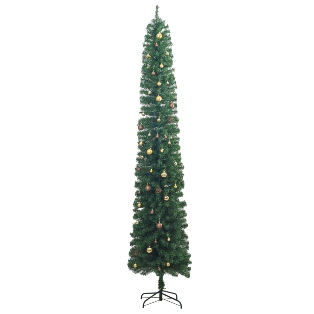 vidaXL Slim Christmas Tree 300 LEDs & Ball Set 270 cm