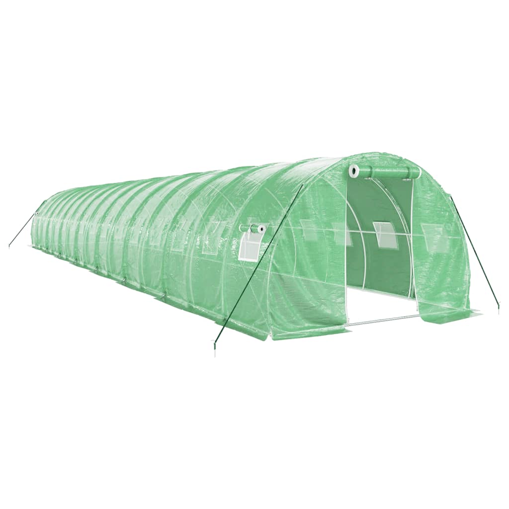 vidaXL Greenhouse with Steel Frame Green 48 m² 16x3x2 m