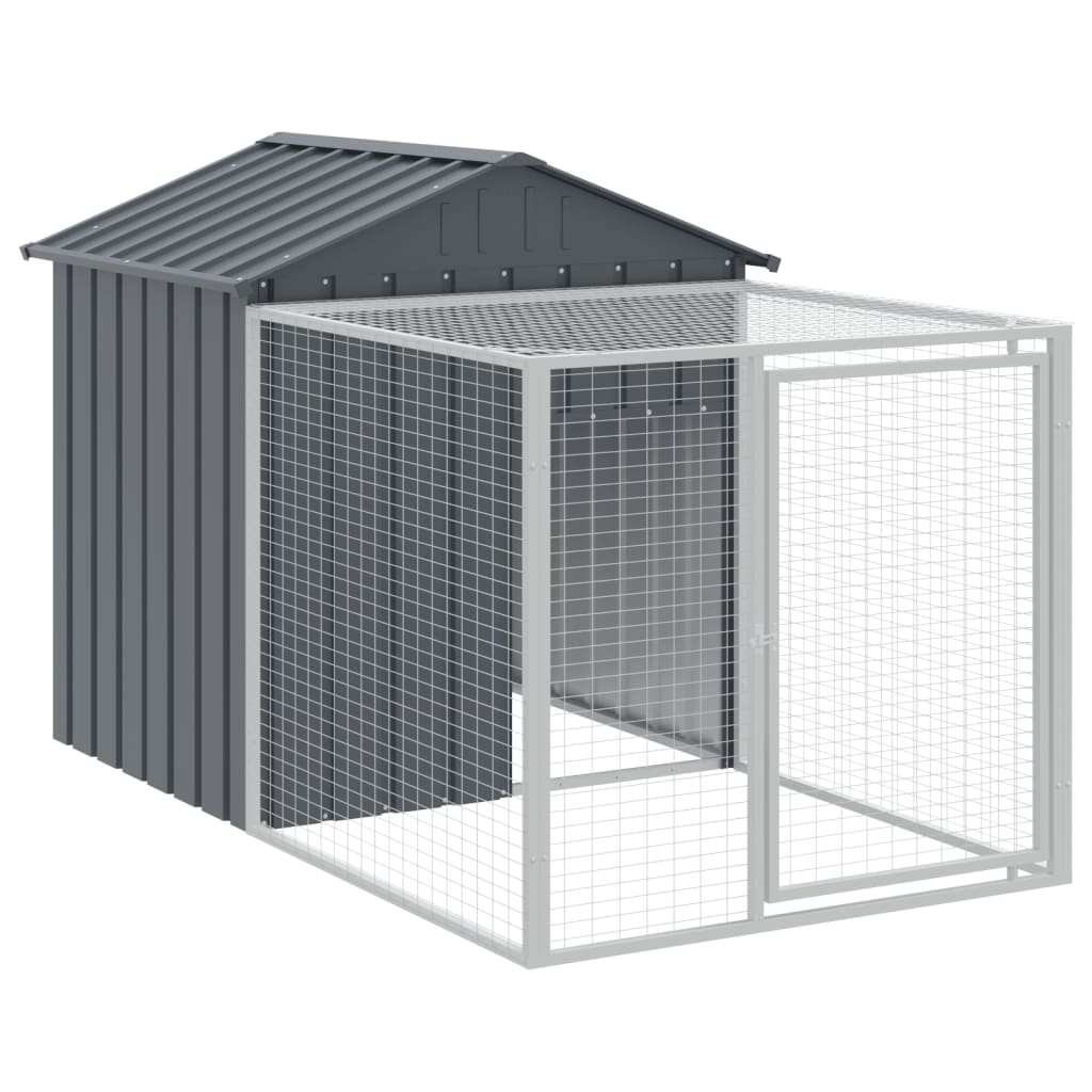 vidaXL Chicken Cage with Run Anthracite 117x813x123 cm Galvanised Steel