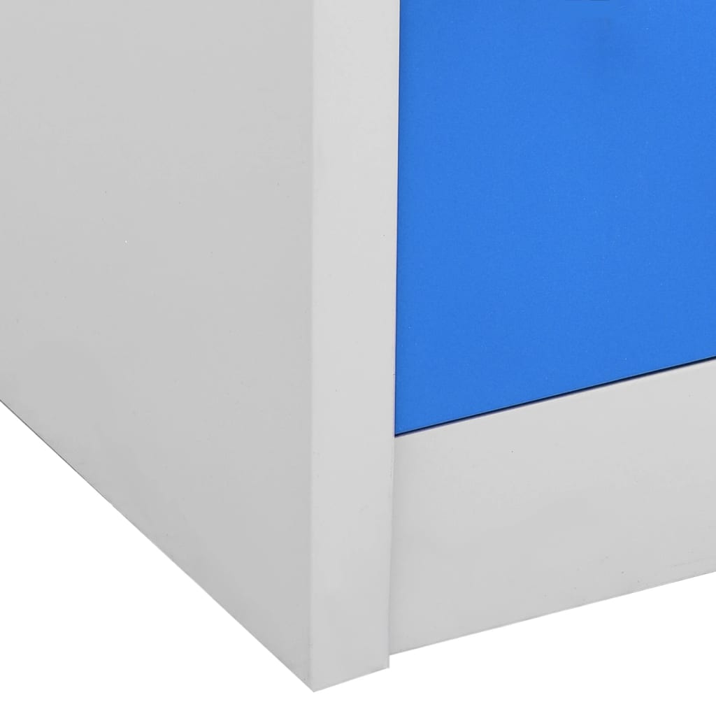 vidaXL Locker Cabinets 5 pcs Light Grey and Blue 90x45x92.5 cm Steel