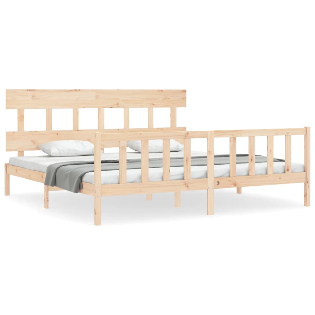 vidaXL Bed Frame without Mattress Super King Size Solid Wood Pine