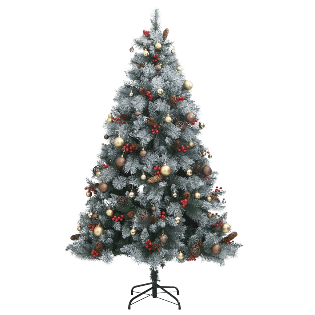 vidaXL Artificial Hinged Christmas Tree 300 LEDs & Ball Set 180 cm