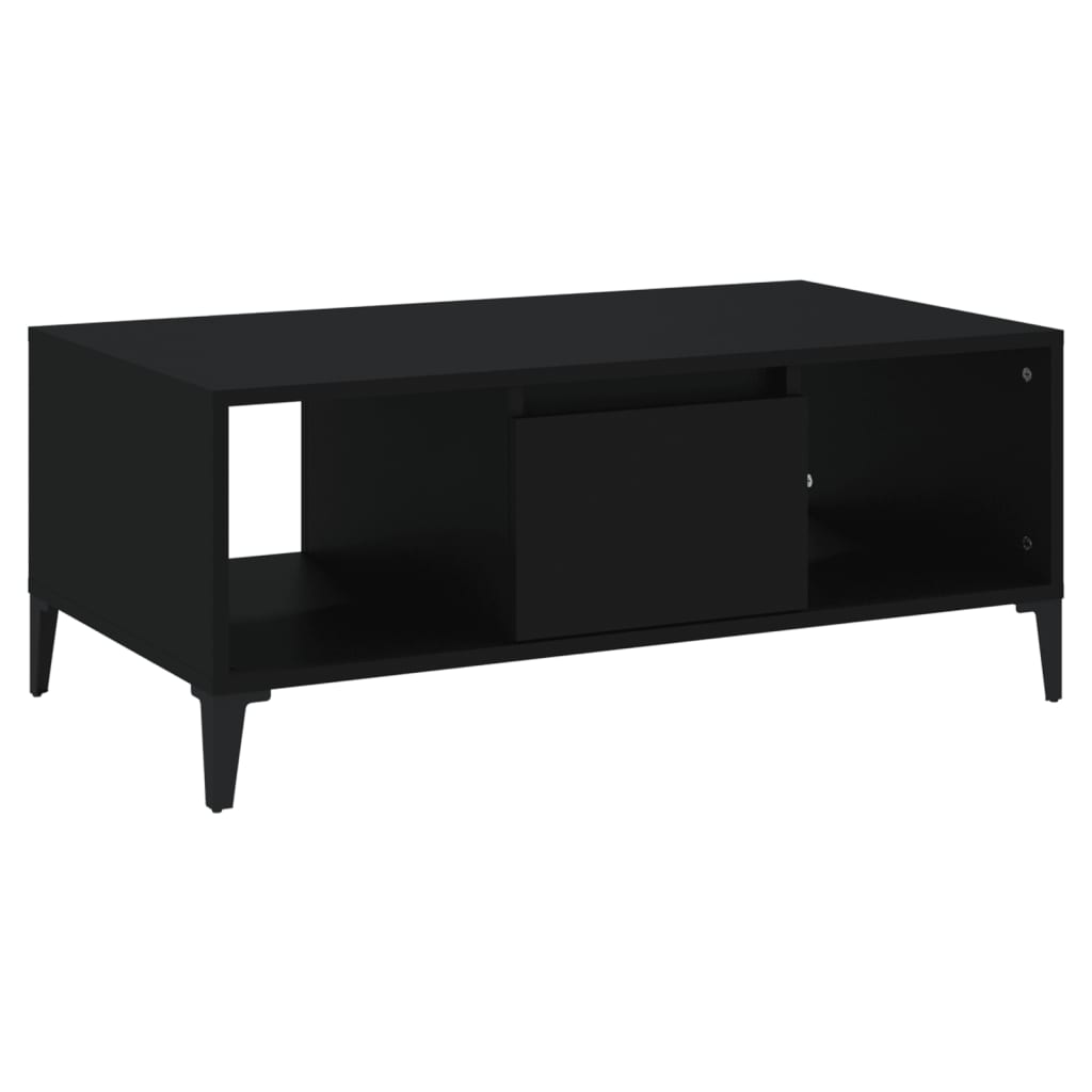 vidaXL Coffee Table Black 90x50x36.5 cm Engineered Wood