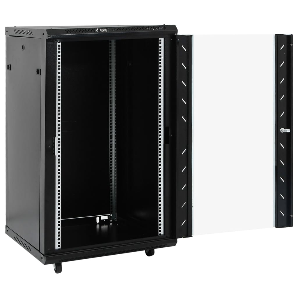 vidaXL 18U Network Cabinet 19" IP20 Black 60x60x100 cm