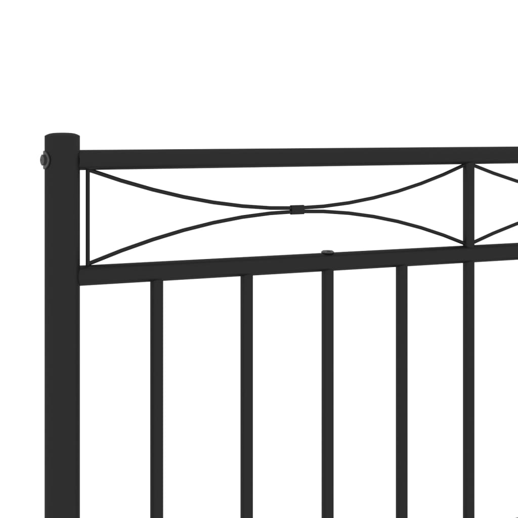 vidaXL Metal Headboard Black 180 cm