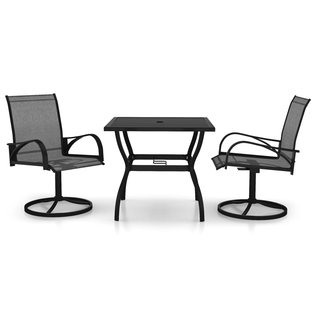 vidaXL 3 Piece Garden Dining Set Textilene and Steel