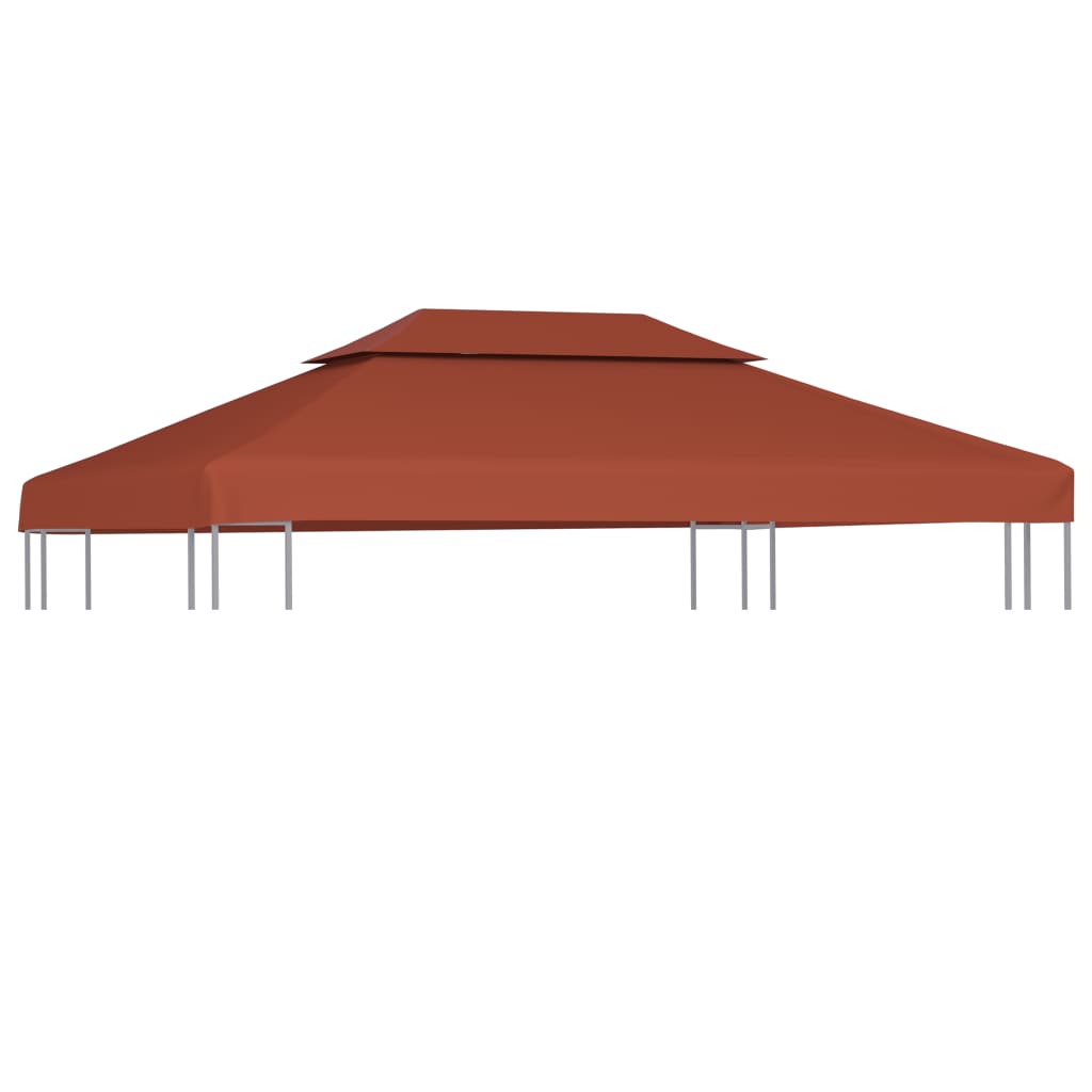 vidaXL 2-Tier Gazebo Top Cover 310 g/m² 4x3 m Terracotta