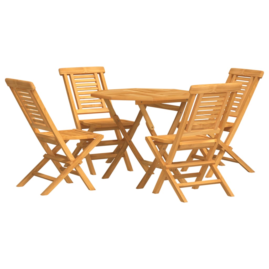 vidaXL 5 Piece Garden Dining Set Solid Wood Teak