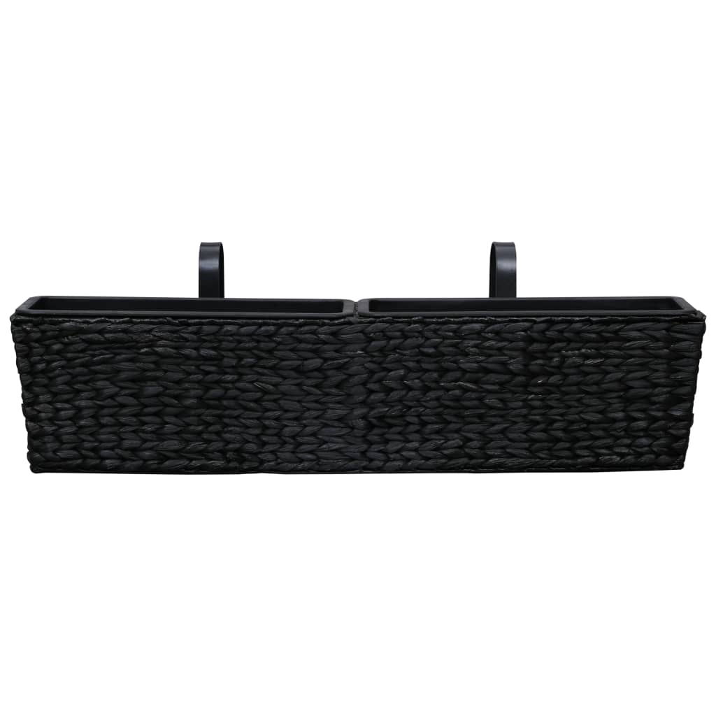 vidaXL Planters 2 pcs Water Hyacinth Black