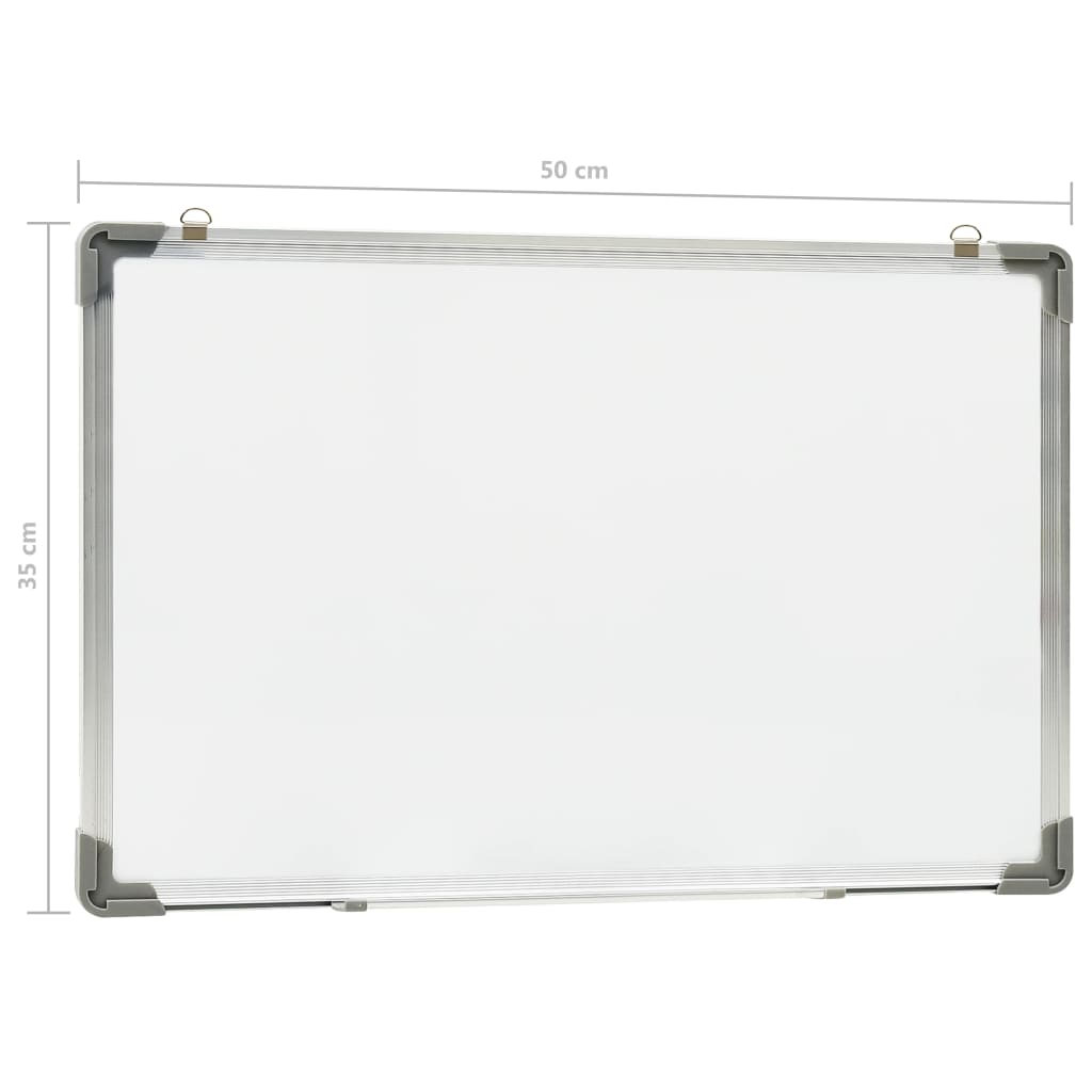 vidaXL Magnetic Dry-erase Whiteboard White 50x35 cm Steel