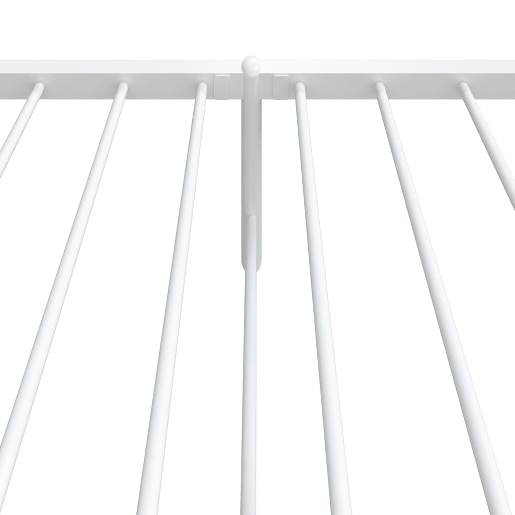vidaXL Metal Bed Frame with Headboard and Footboard White 107x203 cm
