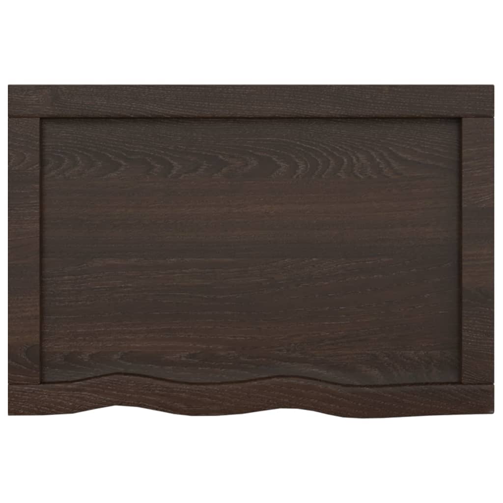 vidaXL Bathroom Countertop Dark Brown 60x40x(2-4) cm Treated Solid Wood